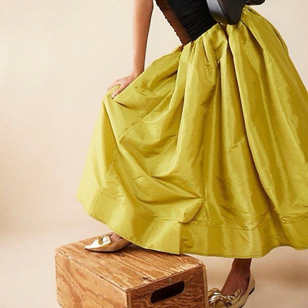 Free people Emery drop waist taffeta skirt